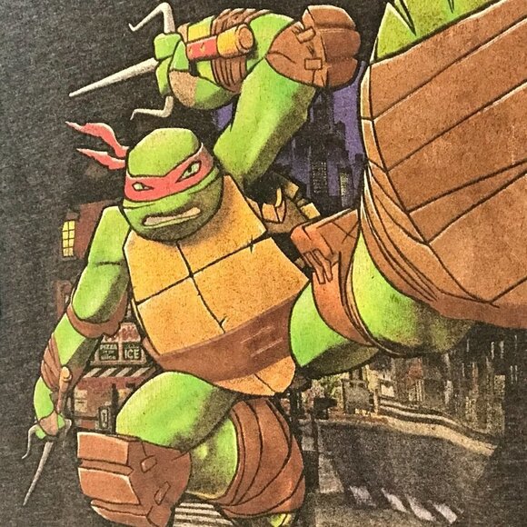 Nickelodeon TMNT Teenage Mutant Ninja Turtles Raphael Sai GrayTee T Shirt - Picture 3 of 5